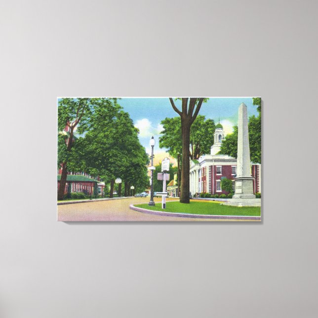 Vy över staden Hall och Paterson Monument Canvastryck (Framsida)