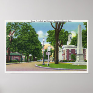 Vy över staden Hall och Paterson Monument Poster