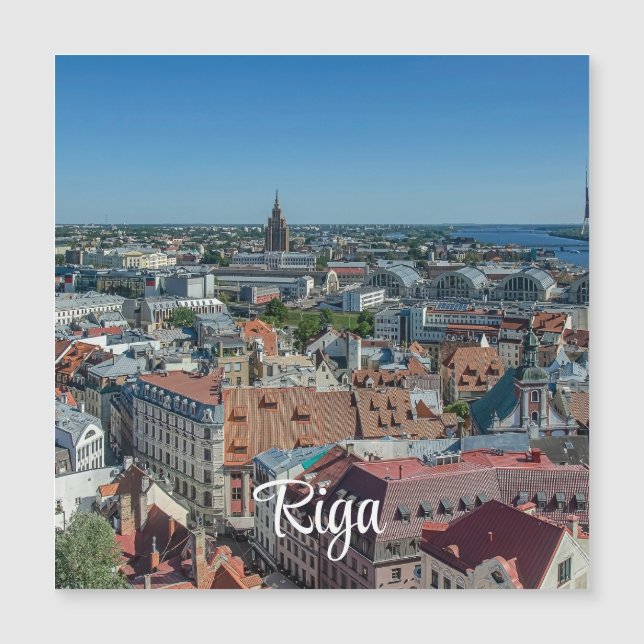 Vy över staden Riga från Magnet (Framsida)