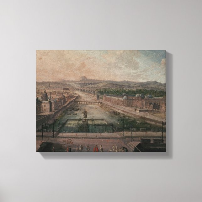 Vy över Ställe Dauphine och Seine Canvastryck (Framsida)