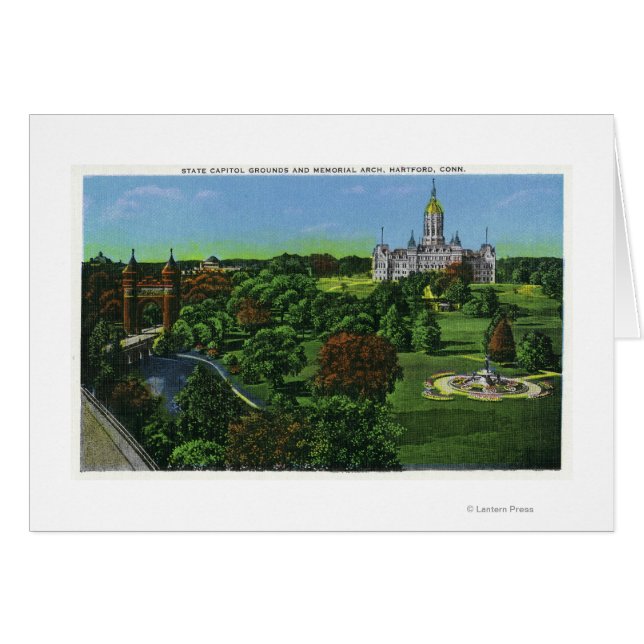 Vy över statsskäl Huvudstad, minnesbild Hälsningskort (Framsidan Horizontal)