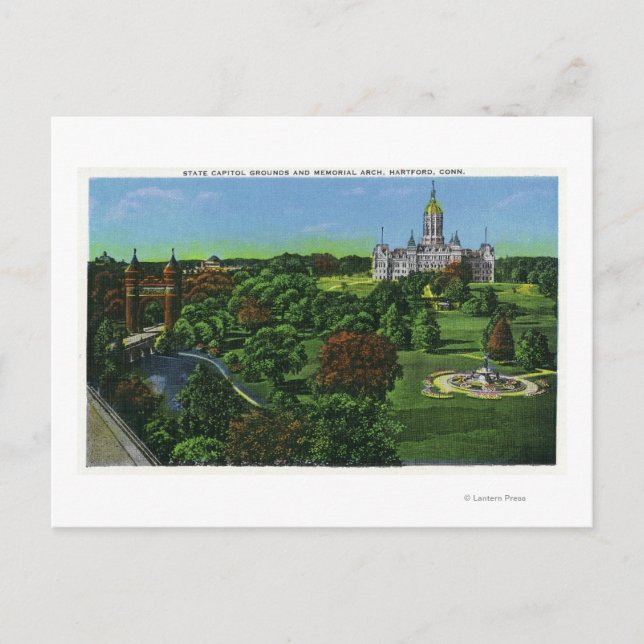 Vy över statsskäl Huvudstad, minnesbild Vykort (Framsida)