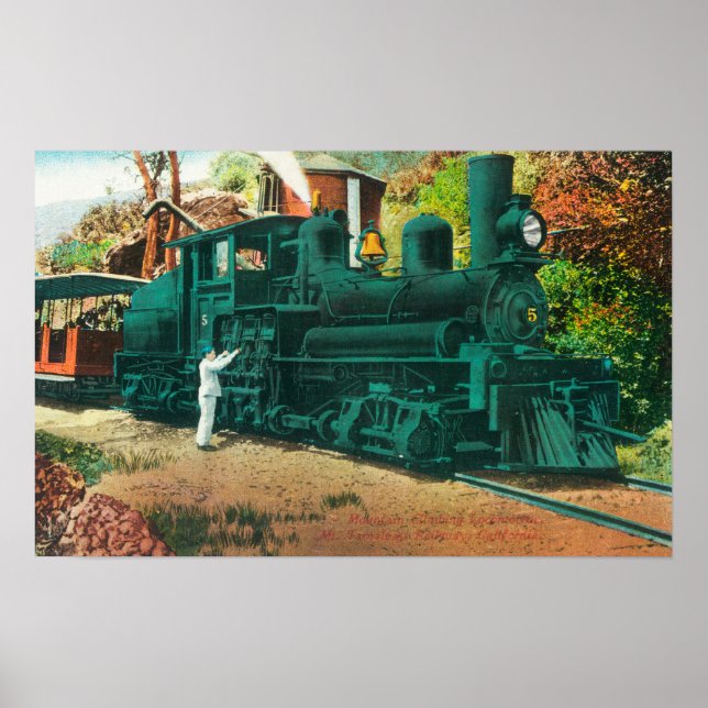 Vy över Tamalpais-järnvägen Tåg Poster (Framsidan)