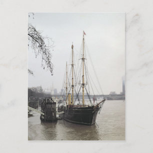 Vy över Thames-floden med RRS-identifiering Vykort