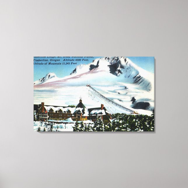 Vy över tidrapportalets längd, Mt-Huva på vinter Canvastryck (Framsida)