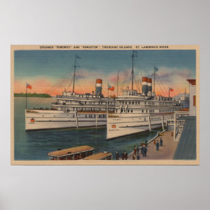Vy över Toronto & Kingston på St. Lawrence River Poster