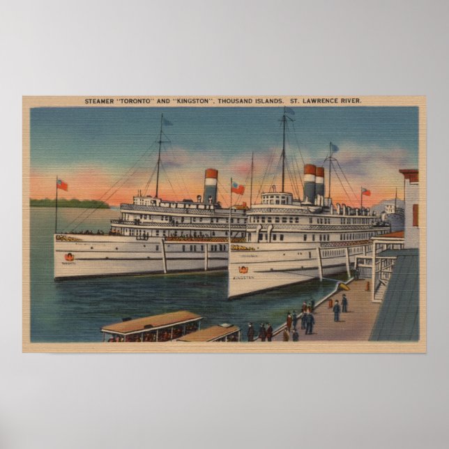 Vy över Toronto & Kingston på St. Lawrence River Poster (Framsidan)
