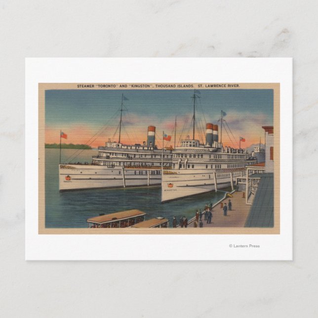 Vy över Toronto & Kingston på St. Lawrence River Vykort (Framsida)