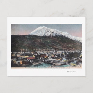Vy över Town and Mount DeweySkagway, AK Vykort