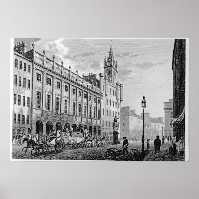 Vy över Town Hall, Exchange, Glasgow Poster (Framsidan)