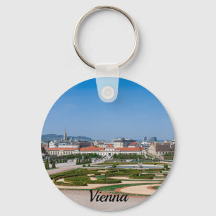 Vy över trädgårdar nära Nevedere palace Nyckelring