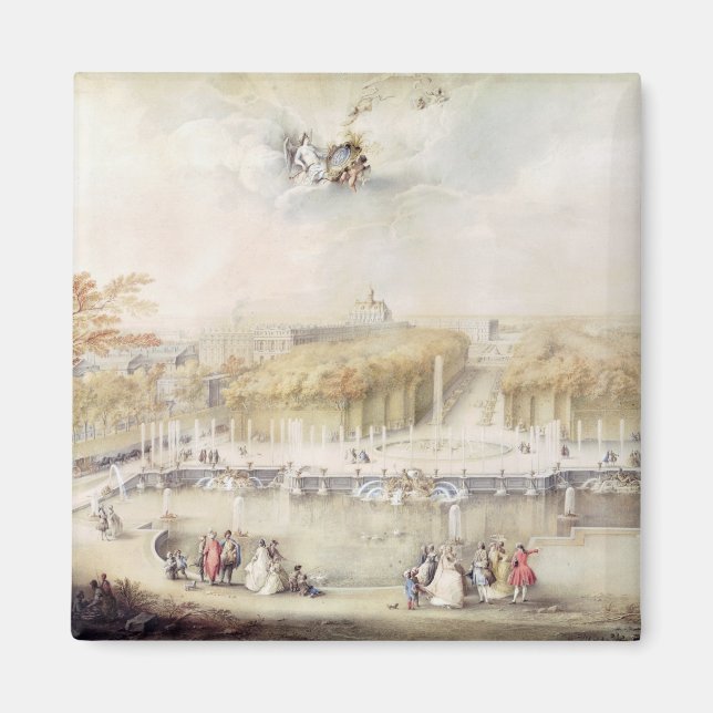 Vy över trädgårdarna och Versailles kateau Magnet (Framsidan)