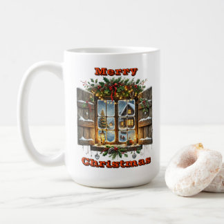 Vy över tunn jul kaffemugg
