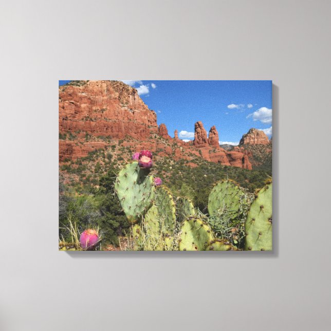 Vy över tvillingknappar | Sedona, Arizona Canvastryck (Framsida)