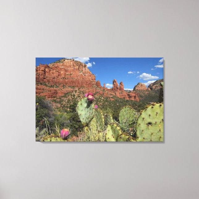 Vy över tvillingknappar | Sedona, Arizona Canvastryck (Framsida)