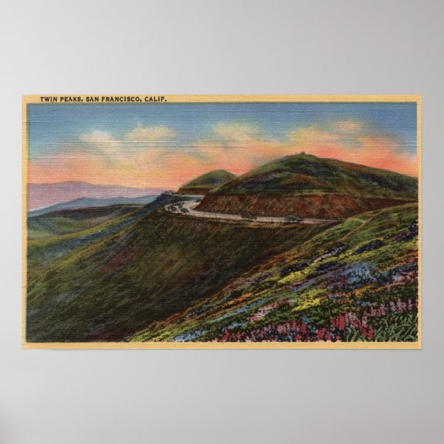 Vy över Twin Peaks & Highway Poster (Framsidan)