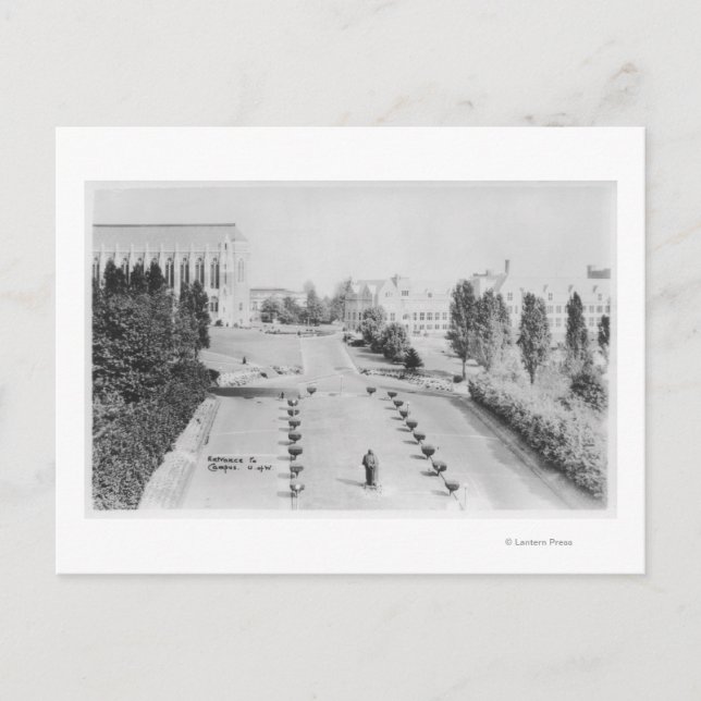 Vy över Universiteten i WA Campus Entrance Vykort (Framsida)