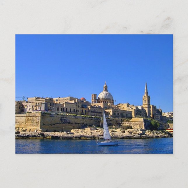 Vy över Valletta, Malta Vykort (Framsida)