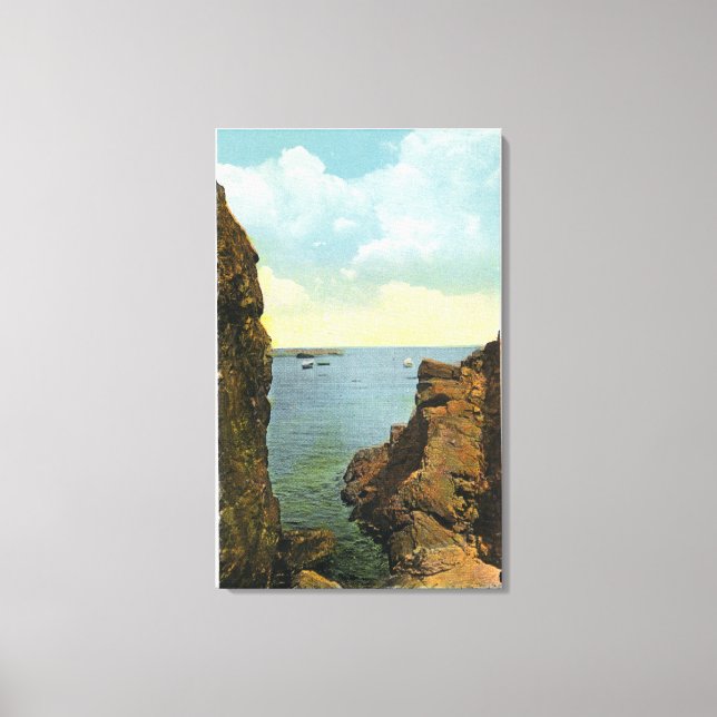 Vy över vänstern vid Perkins Cove Canvastryck (Framsida)