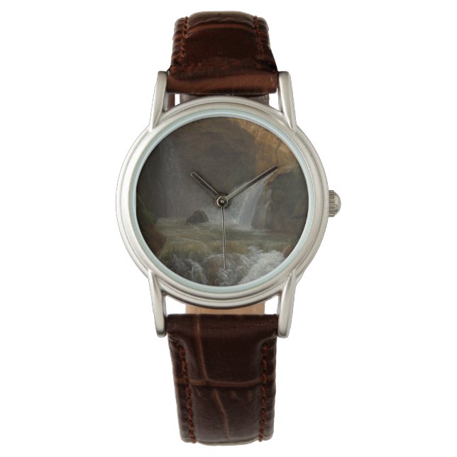 Vy över vattenfallen i Tivoli (av Bidauld) Armbandsur (Framsida)