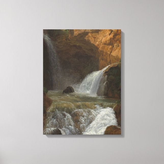 Vy över vattenfallen i Tivoli (av Bidauld) Canvastryck (Framsida)