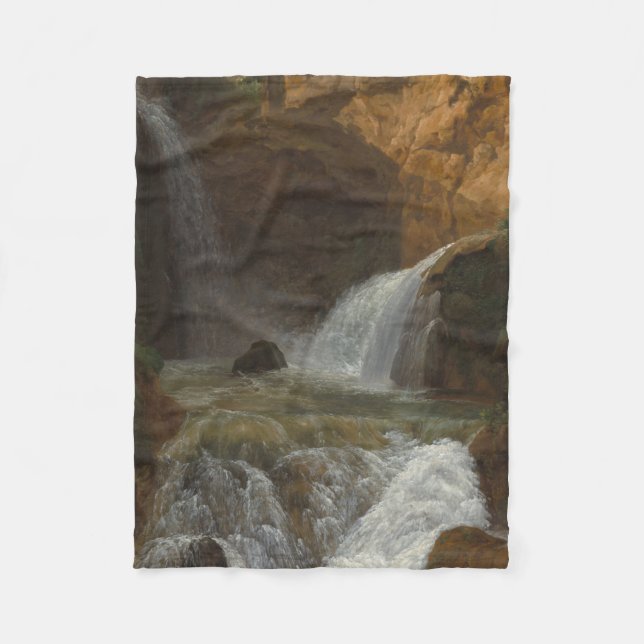 Vy över vattenfallen i Tivoli (av Bidauld) Fleecefilt (Framsidan)