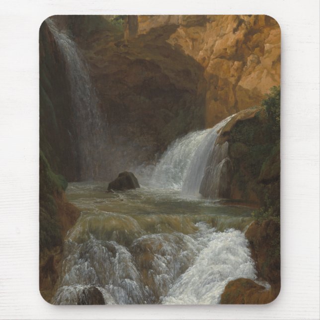 Vy över vattenfallen i Tivoli (av Bidauld) Musmatta (Framsidan)