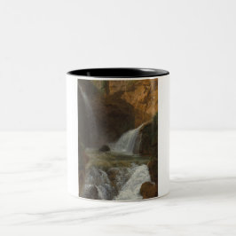 Vy över vattenfallen i Tivoli (av Bidauld) Två-Tonad Mugg