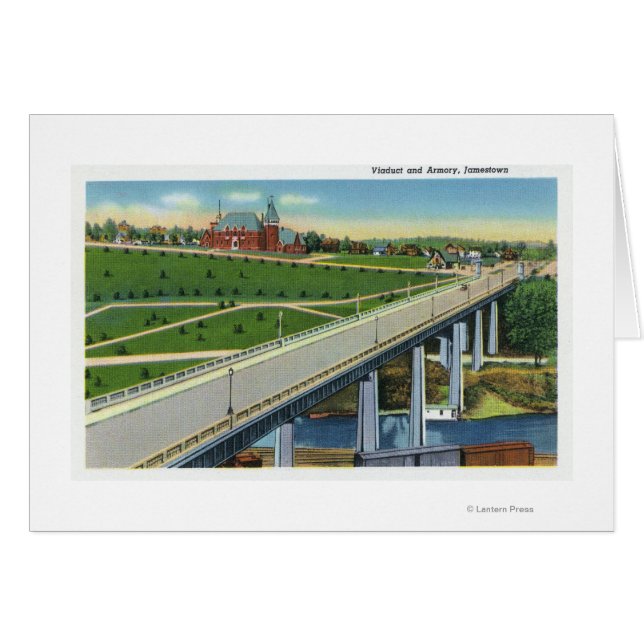 Vy över viadukten och utsidan av Armory Hälsningskort (Framsidan Horizontal)