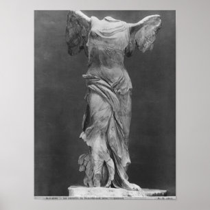 Vy över Victory Samothrace i Louvres museum Poster