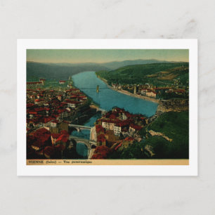 Vy över Vienne Frankrike Vintage Vykort
