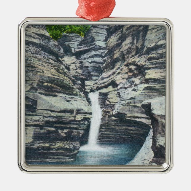 Vy över viskningsfack julgransprydnad metall (Framsidan)