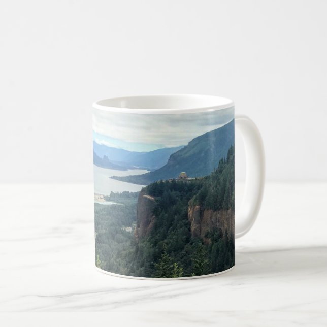 Vy över Vista House, Oregon Kaffemugg (Framsida höger)