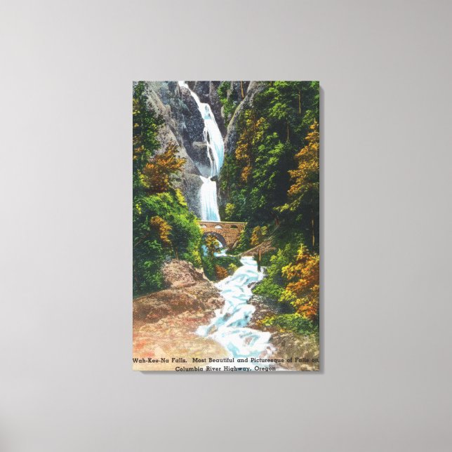 Vy över Wah-Kee-Na Falls Canvastryck (Framsida)