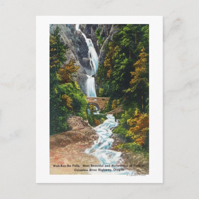 Vy över Wah-Kee-Na Falls Vykort (Framsida)