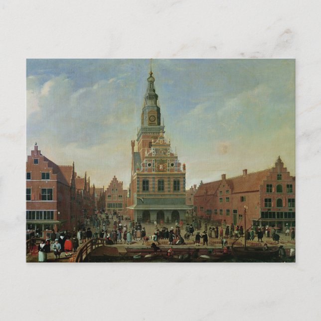 Vy över Weighhouse och ostmarknaden Vykort (Framsida)