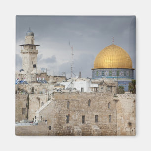 Vy över Western Wall Plaza, sen eftermiddag Magnet