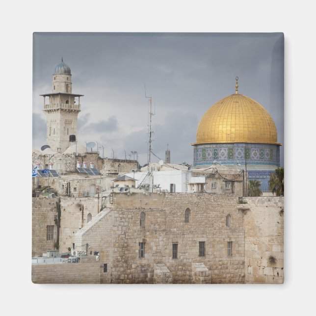 Vy över Western Wall Plaza, sen eftermiddag Magnet (Framsidan)