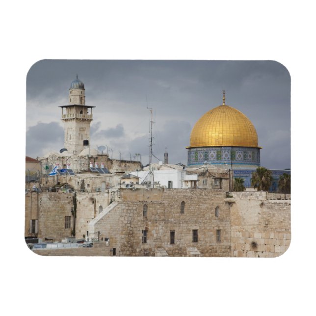 Vy över Western Wall Plaza, sen eftermiddag Magnet (Horisontell)