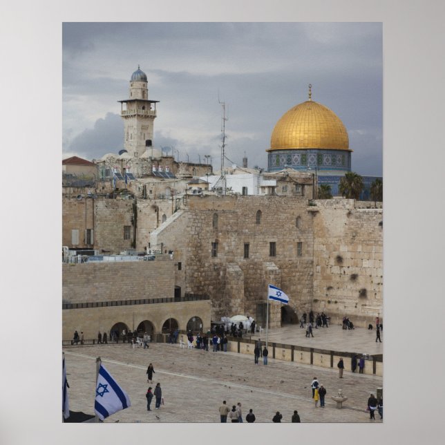 Vy över Western Wall Plaza, sen eftermiddag Poster (Framsidan)
