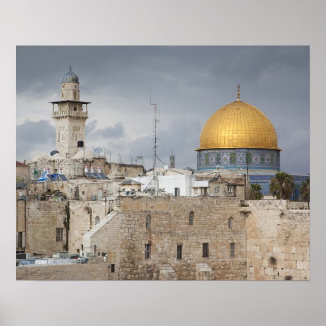 Vy över Western Wall Plaza, sen eftermiddag Poster (Framsidan)