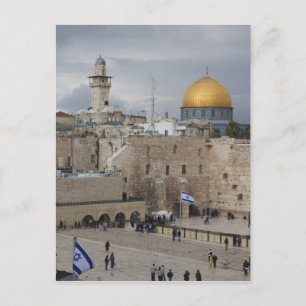 Vy över Western Wall Plaza, sen eftermiddag Vykort