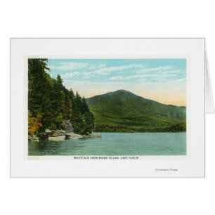 Vy över Whiteface Mountain från Moose Island Hälsningskort