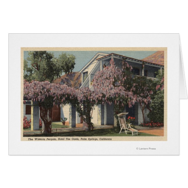 Vy över Wisteria Pergola, Oasis Hotel Hälsningskort (Framsidan Horizontal)