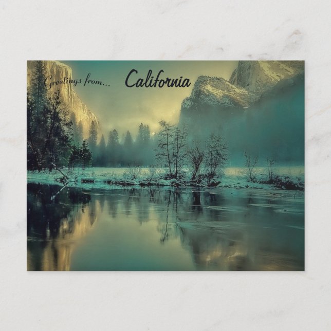 Vy över Yosemite National Park Kalifornien Vykort (Framsida)