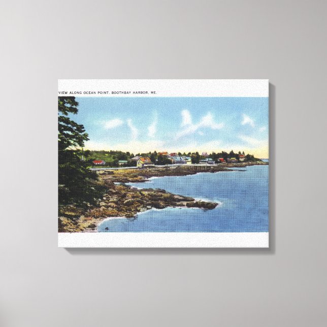 Vy vid havets punkt, Hus vid havet Canvastryck (Framsida)