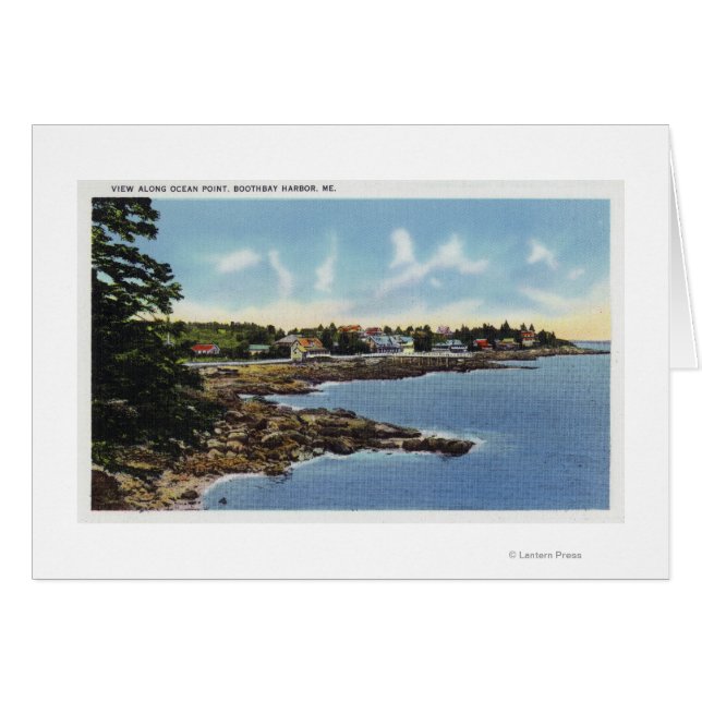 Vy vid havets punkt, Hus vid havet Hälsningskort (Framsidan Horizontal)