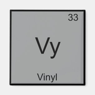 Vy - Vinyl Roligt Kemiskt Element Symbol T-Shirt Magnet