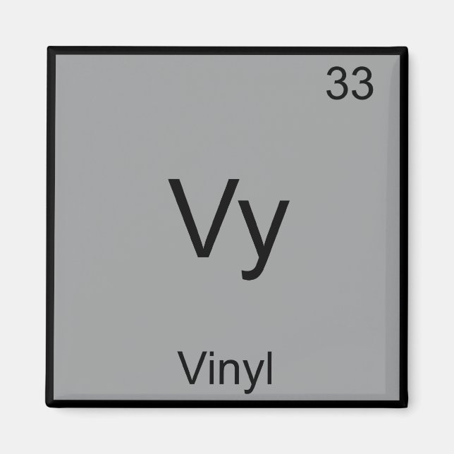 Vy - Vinyl Roligt Kemiskt Element Symbol T-Shirt Magnet (Framsidan)