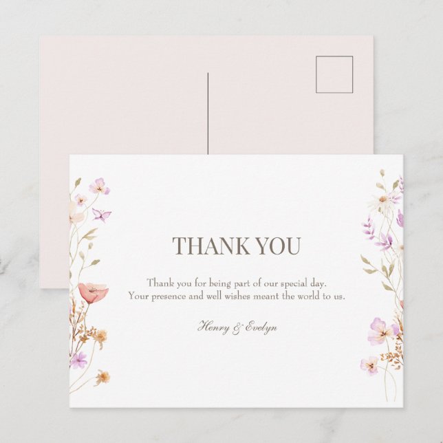 vycard bröllop tack vykort (Fram/baksida)